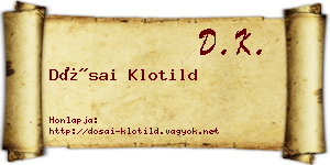 Dósai Klotild névjegykártya